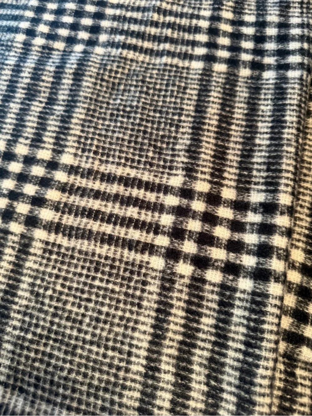 Old Navy Blanket Scarf black white plaid glen and wide variation NWT